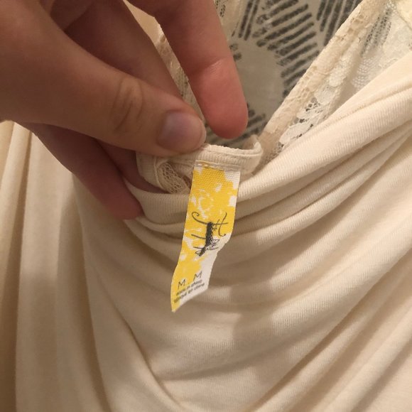 Free People flowy cream tank top - Picture 9 of 10